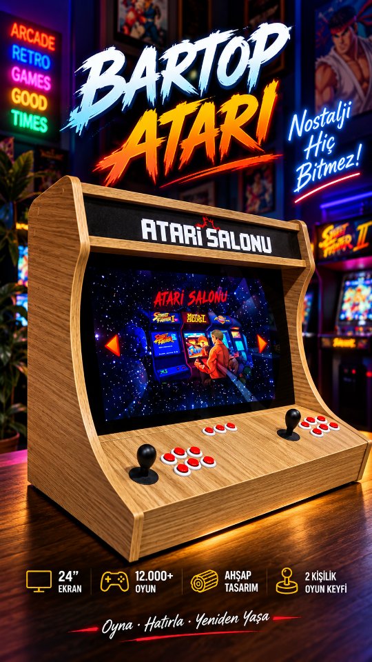 Ahşap tasarım bartop atari